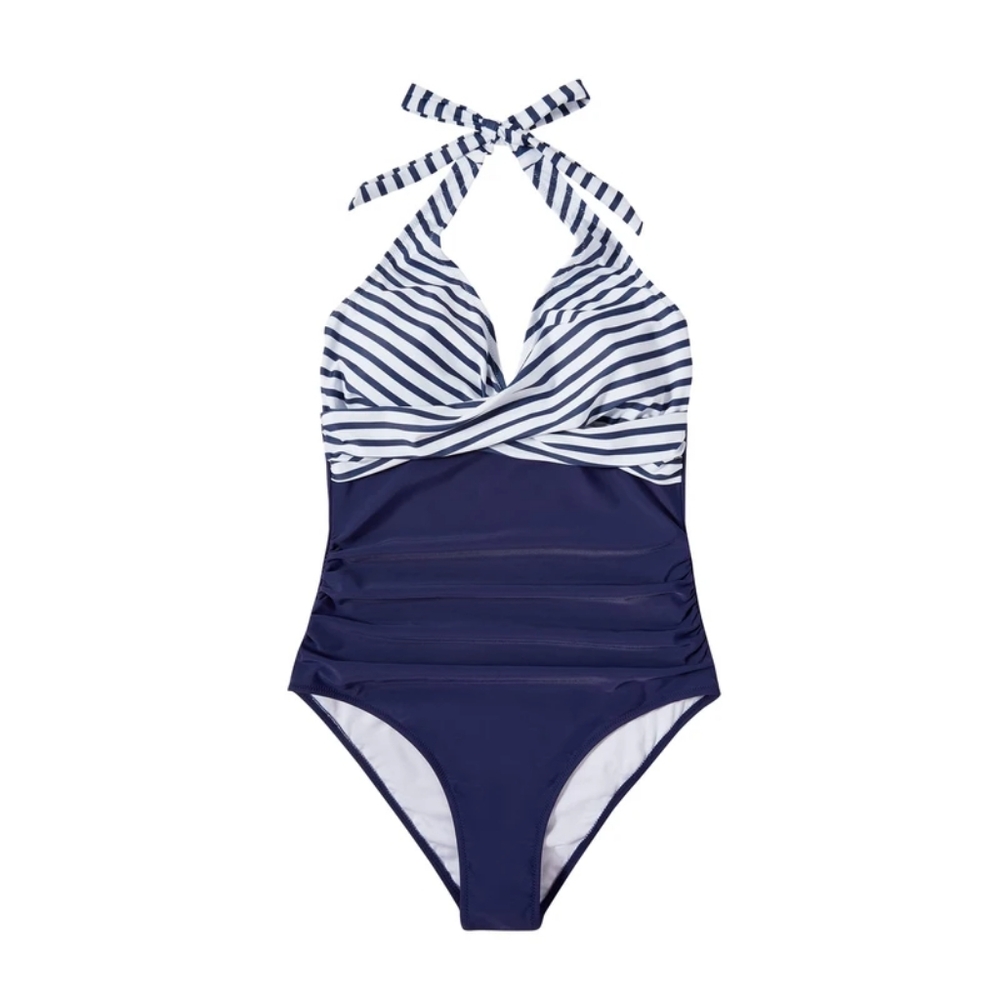 SUUKSESS Women Tummy Control One Piece Halter Push Up Swimsuit Size L
